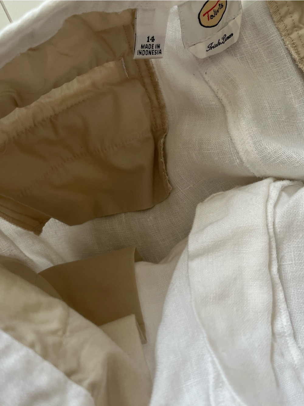 Talbots 100% linen White Wide-Leg Pants size 14 - Picture 6 of 13